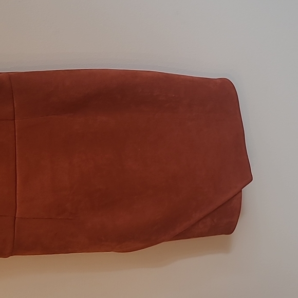 Forever 21 Burnt Orange (Rust) Faux Suede Mini Dress With Gold Hardware Size S - Picture 3 of 6